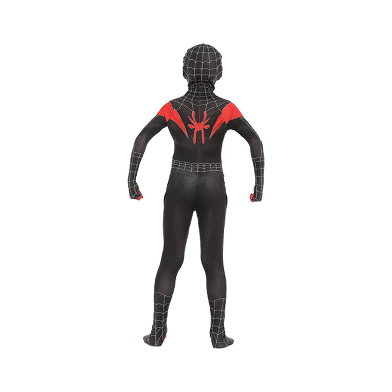 Children Adult Spider-man Into The Spider Verse Miles Morales Cosplay Costume Spiderman Pattern Bodysuit Zentai Suit Jumpsuit