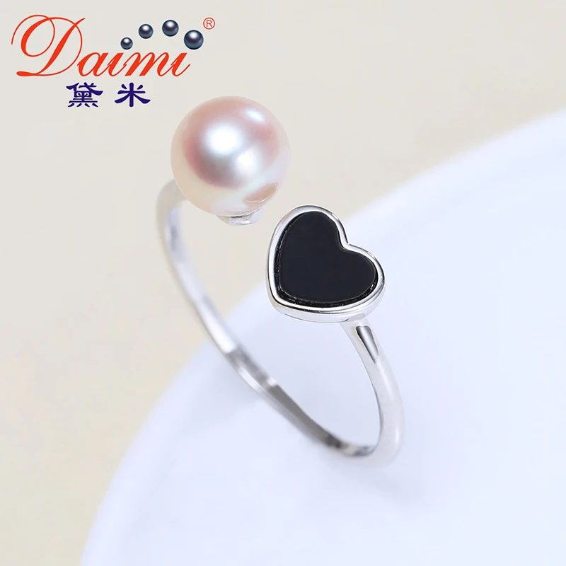 

DAIMI Trendy Shiny Ring High Quality 5-6mm Heart Design Ring Sterling Jewelry Perfect Round Ring Gift For Women