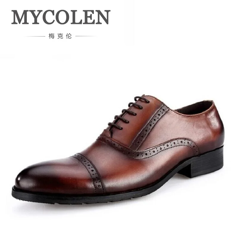 

MYCOLEN Brand New Arrival Top Quality Business Casual Leather Oxford Shoes Men Business Dress Wedding Shoes Hommes Chaussures