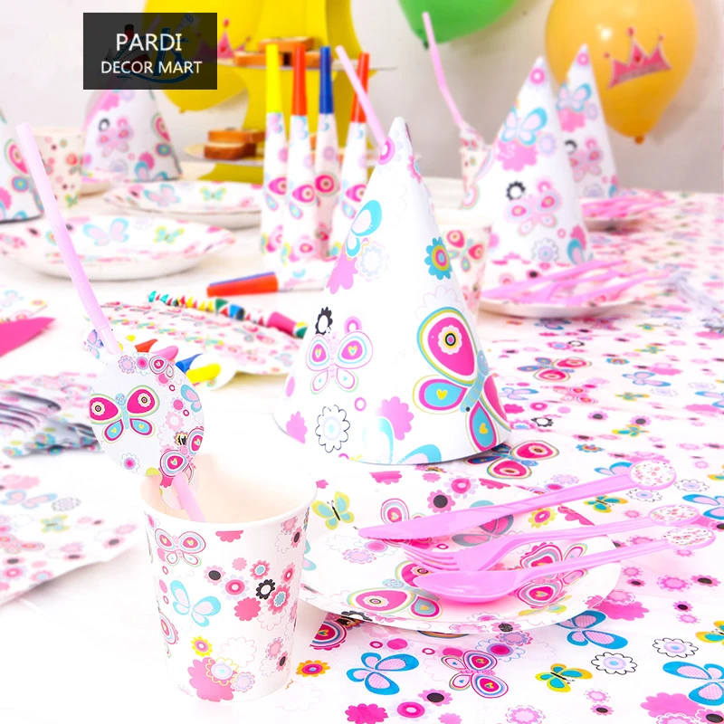 Papillon Theme D Anniversaire Pack Partie Decoration Naissance Partie Fournitures Ensemble 1 Ensemble Lot Aliexpress