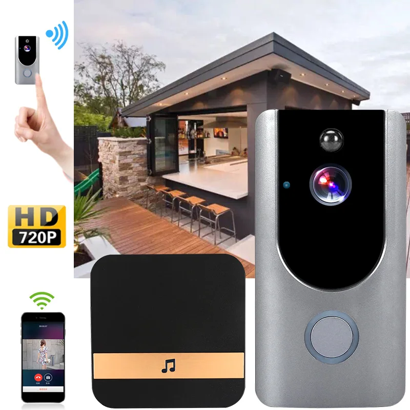 

Phone Video Doorbell Waterproof Home Security Multifunctional Video Doorbell Wifi Plug-In Chime Wake Up Premium