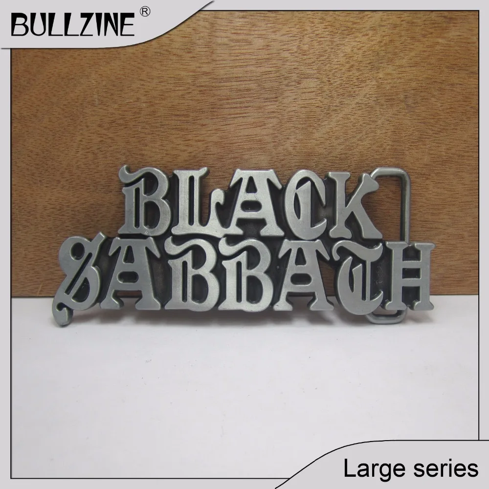 

The Bullzine black sabbath belt buckle with pewter finish FP-02680 suitable for 4cm width belt