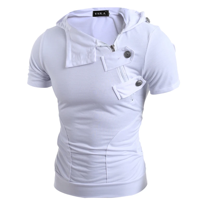 

Summer Men t Shirts 2018 Fashion Slim Tops Tees Hooded Short Sleeve T Shirt Mens Clothing Casual Tee Shirts Men's brand t-shirts