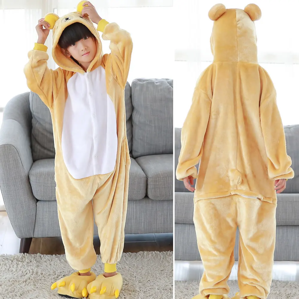 Kids Kigurumi Onesie Children Animal Pajamas Costume Fancy Soft Anime Cosplay Onepiece Boy Girls Winter Jumpsuit