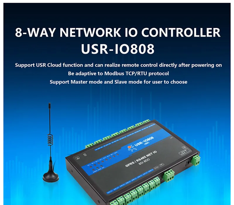 8 Way сетевой IO Управление Лер удаленного Управление RS485 GPRS реле Modbus TCP/RTU Поддержка мастер раб режим облако Q160