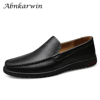 

Brand Men Genuine Leather Shoes Casual Business Mens Social Leather Shoes Black Brown High Quality Cow Leather Handmade Shoes