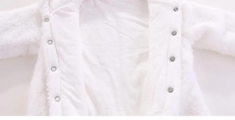 CROAL CHERIE Kawaii Bear Ear Baby Romper Winter Costume Baby Boys Clothes Coral Fleece Warm Baby Girls Clothing Animal Overall   (4)