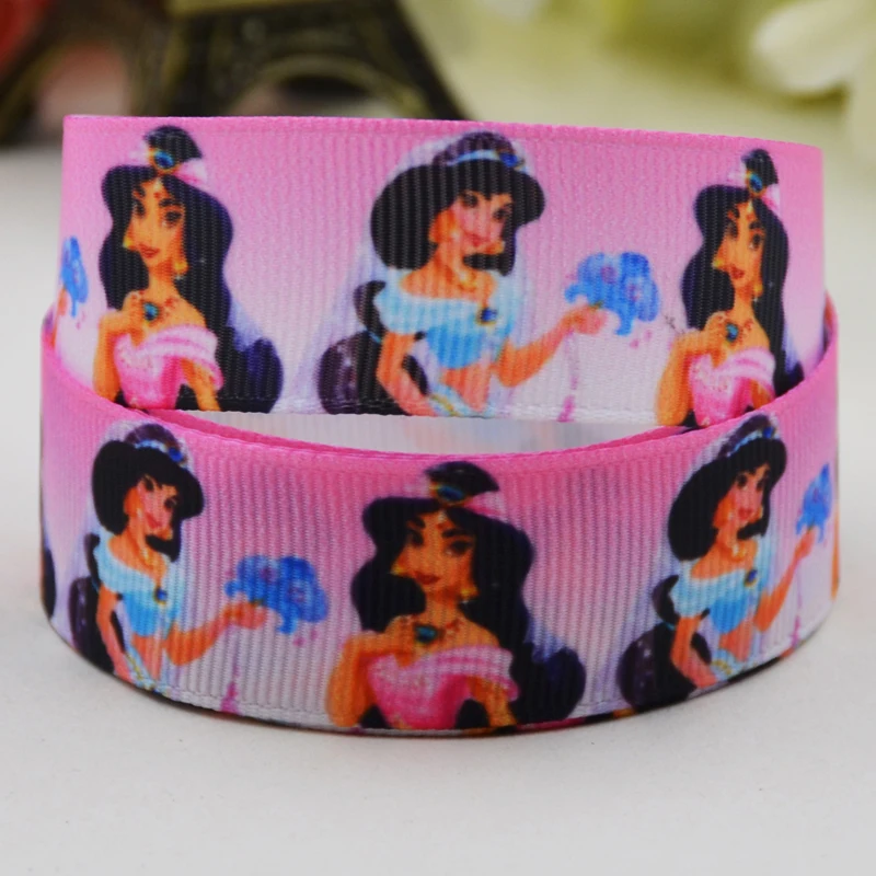 

7/8'' (22mm) Jasmine Character printed Grosgrain Ribbon party decoration satin ribbons X-02218 OEM 10 Yards
