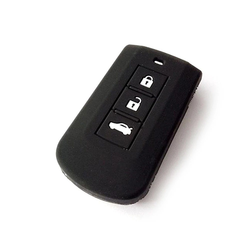 

Silicone Protecting Key Case Cover 3 Button Case Holder for Mitsubishi (Black)