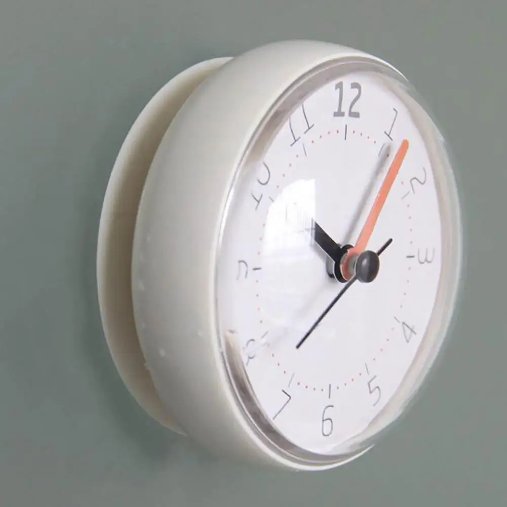 Waterproof Wall Clock Shower Suction Wall Stand Timer Bath Weather Station Home Decoration Bathroom Toilet Round Quartz Sucker 4