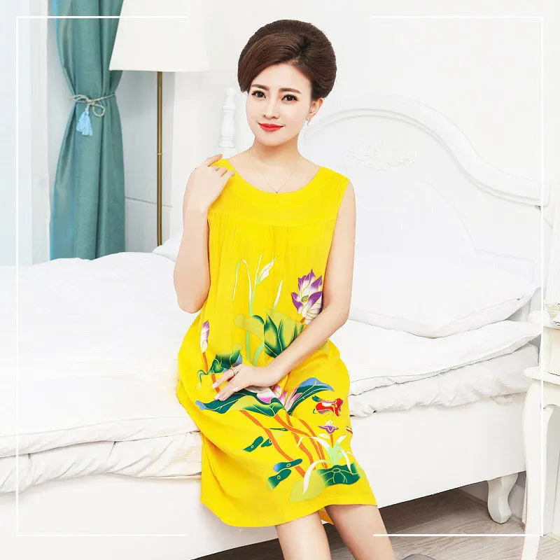 Ночная рубашка для женщин хлопок стежка сексуальная печати свободные размеры мама дома Пижамы мода домашняя одежда - Цвет: Color 13