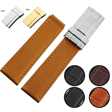 20 мм ремешок для часов из натуральной кожи с пряжкой кожаные ремешки для часов для брендовых часов разных цветов