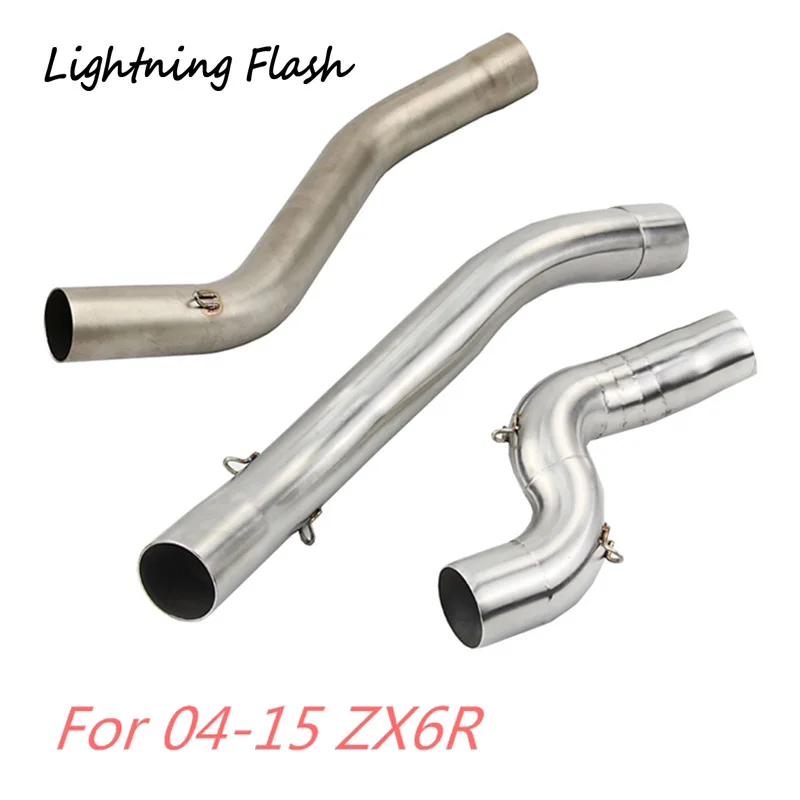 

For 04-15 Kawasaki ZX6R Stainless Steel 2 inch Exhaust Mid Link Pipe Motorcycle Exhaust System Modified Converter Elbow Slip On
