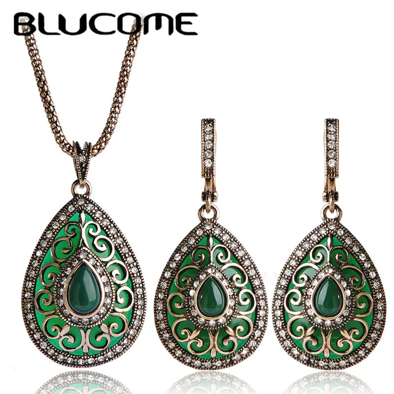 Blucome новая акриловая цепочка с кулоном серьги ювелирный набор капли воды