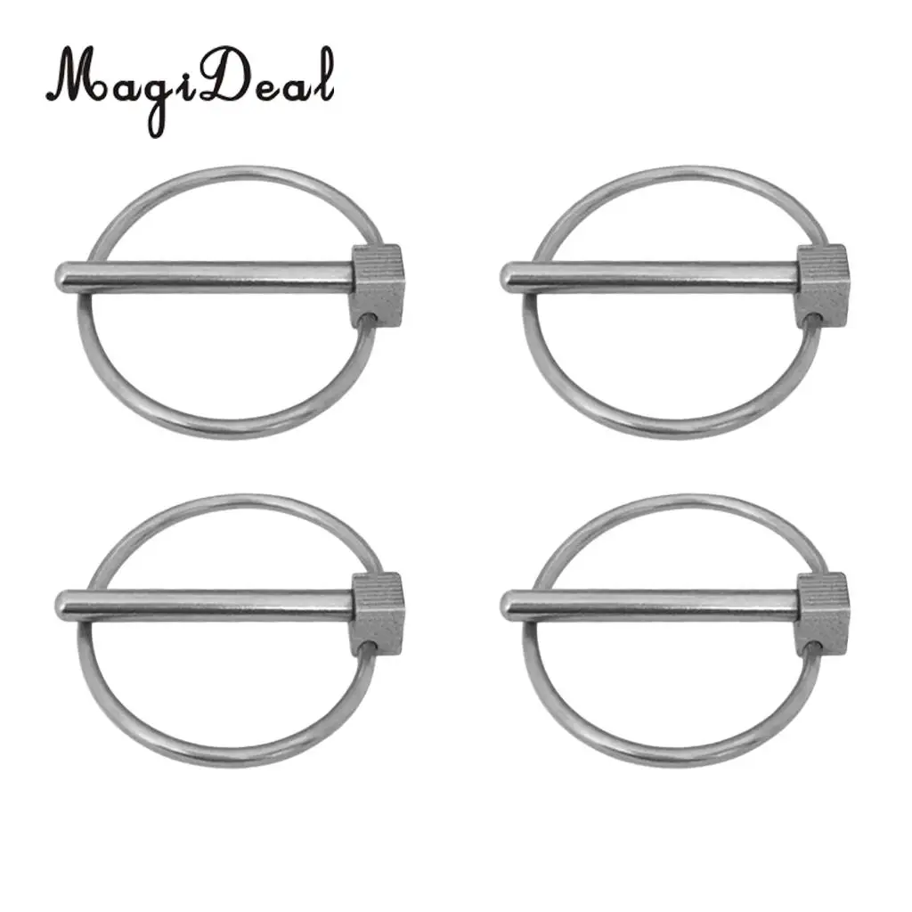 MagiDeal 4 Pieces 4mm Boat Kayak Canoe Trailer Tractor Trolley Lynch Pin Clip