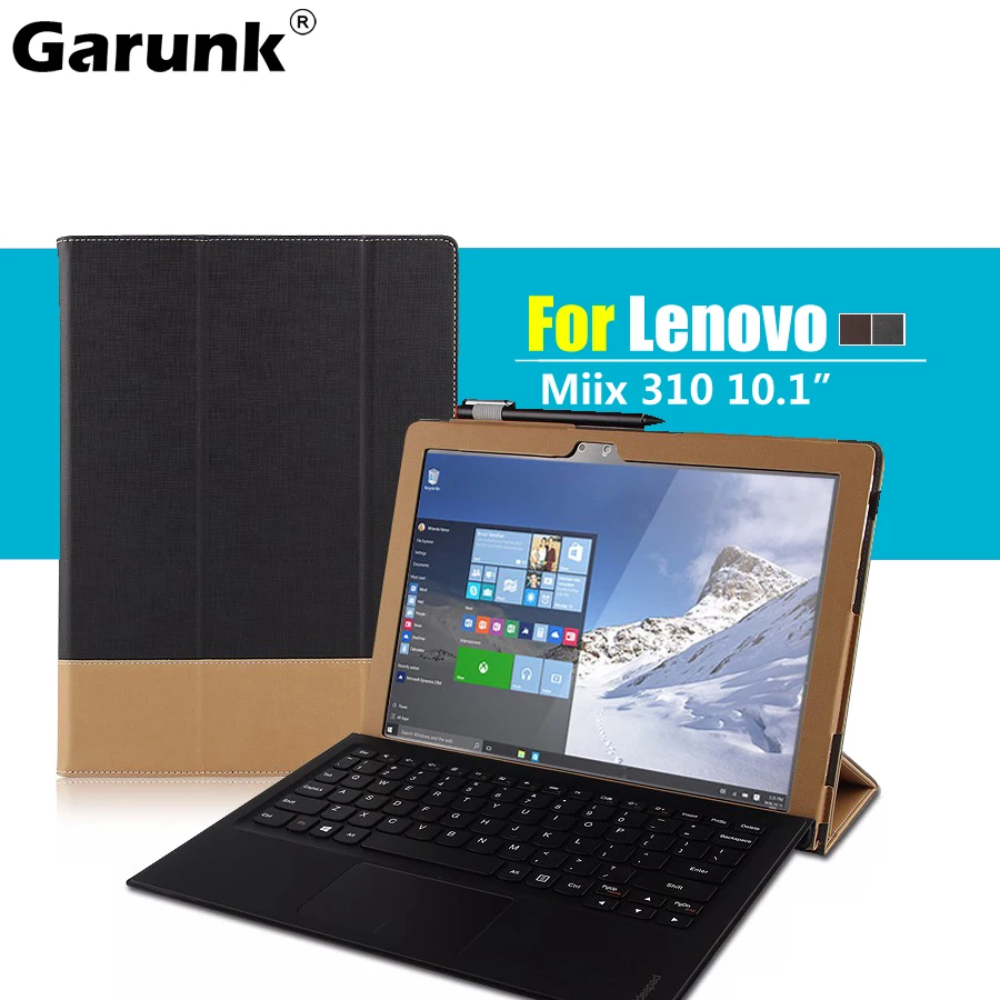 Ультра Тонкий 3 Folding Холст Зерна Фолио Стенд PU Кожаный Чехол Защитный Для Lenovo MIIX 310