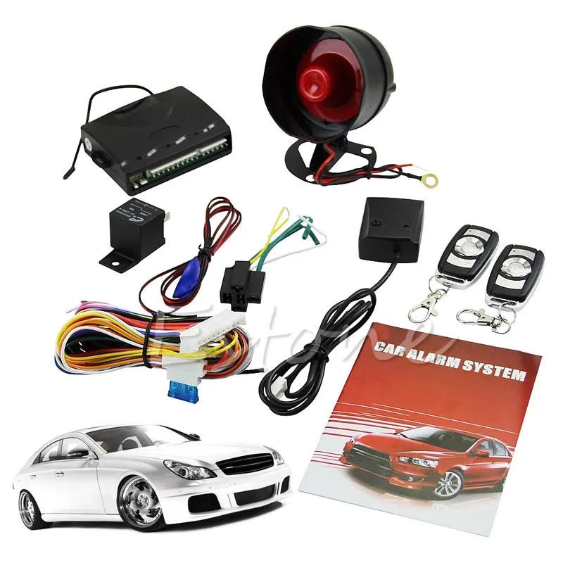 

1-Way Car Vehicle Protection Alarm Security System Keyless Entry Siren +2 Remote