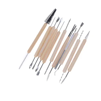 

11 PCs Carving Tool Sculpture Modeling Wire Texture Tool parts Wood Metal Handle Wax Pottery Clay