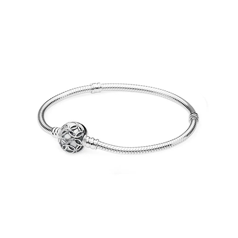 

Authentic 925 Sterling Silver Original Patten of Love Europe Bracelet Fit Women Bead Charm Bangle Wedding Gift DIY Jewelry