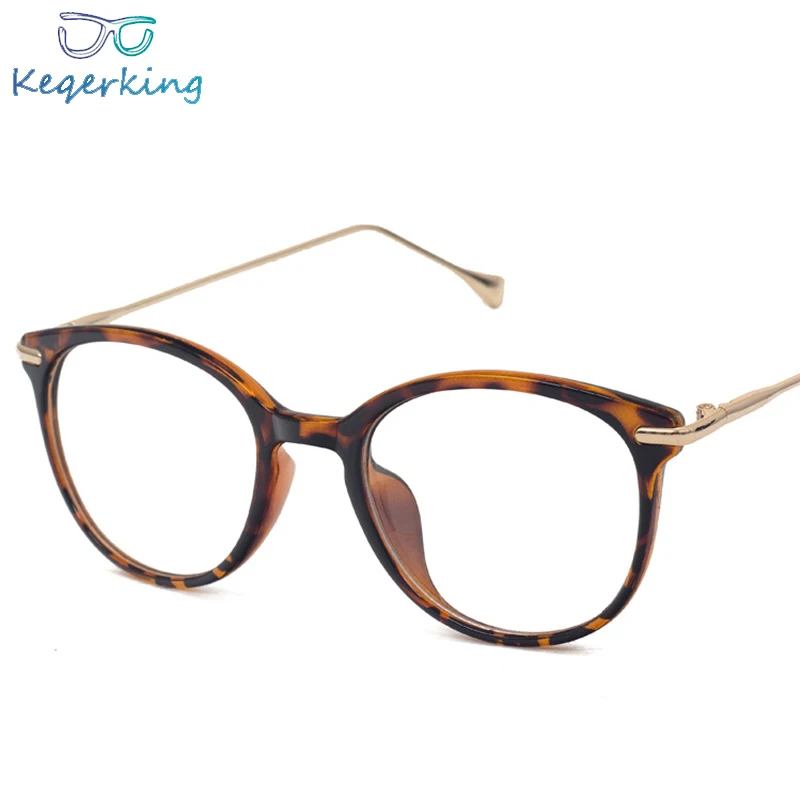 

Fashion Round Frame Glasses Leopard Frames Eye Glasses Men Women Brand Design High Quality Retro Transparent Eyeglasses HA-84