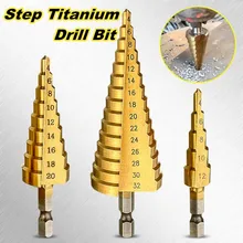 Special Price Multi-size HSS Steel Titanium Step Drill Bits 4-12/4-20/4-32mm Step Cone Cutting Tools Steel Woodworking Wood Metal Drilling Special Price Multi-size HSS Steel Titanium Step Drill Bits 4-12/4-20/4-32mm Step Cone Cutting Tools Steel Woodworking Wood Metal Drilling
