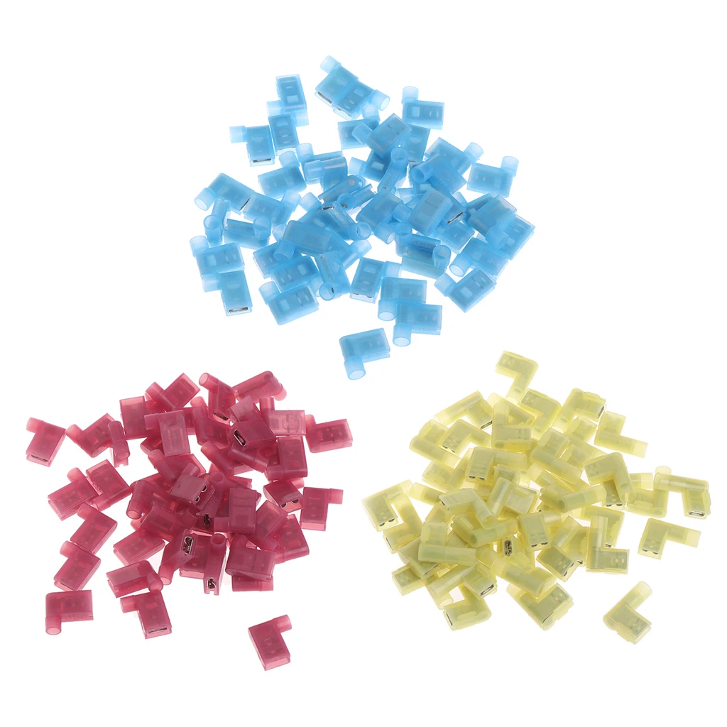 

50 Pcs 6.3mm Flag Shaped L Type Air Conditioner Plug Spring Terminal Transparent