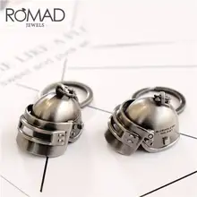 ROMAD PUBG Keychain Game Playerunknown’s Battlegrounds Level 3 Helmet Key Rings Gold Special-Forces Armor Key chain For men R4