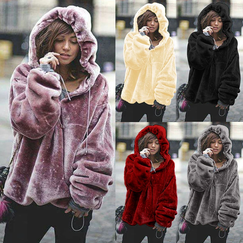 Plus Size 3XL Women Hoodies Sweatshirt 2018 Winter Warm