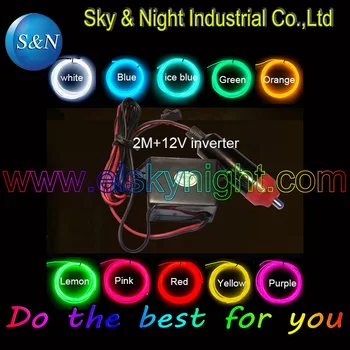 

(200set/Lot)2.3mm el wire-2M +12v Inverter(Cigar lighter) Free shipping by DHL or EMS