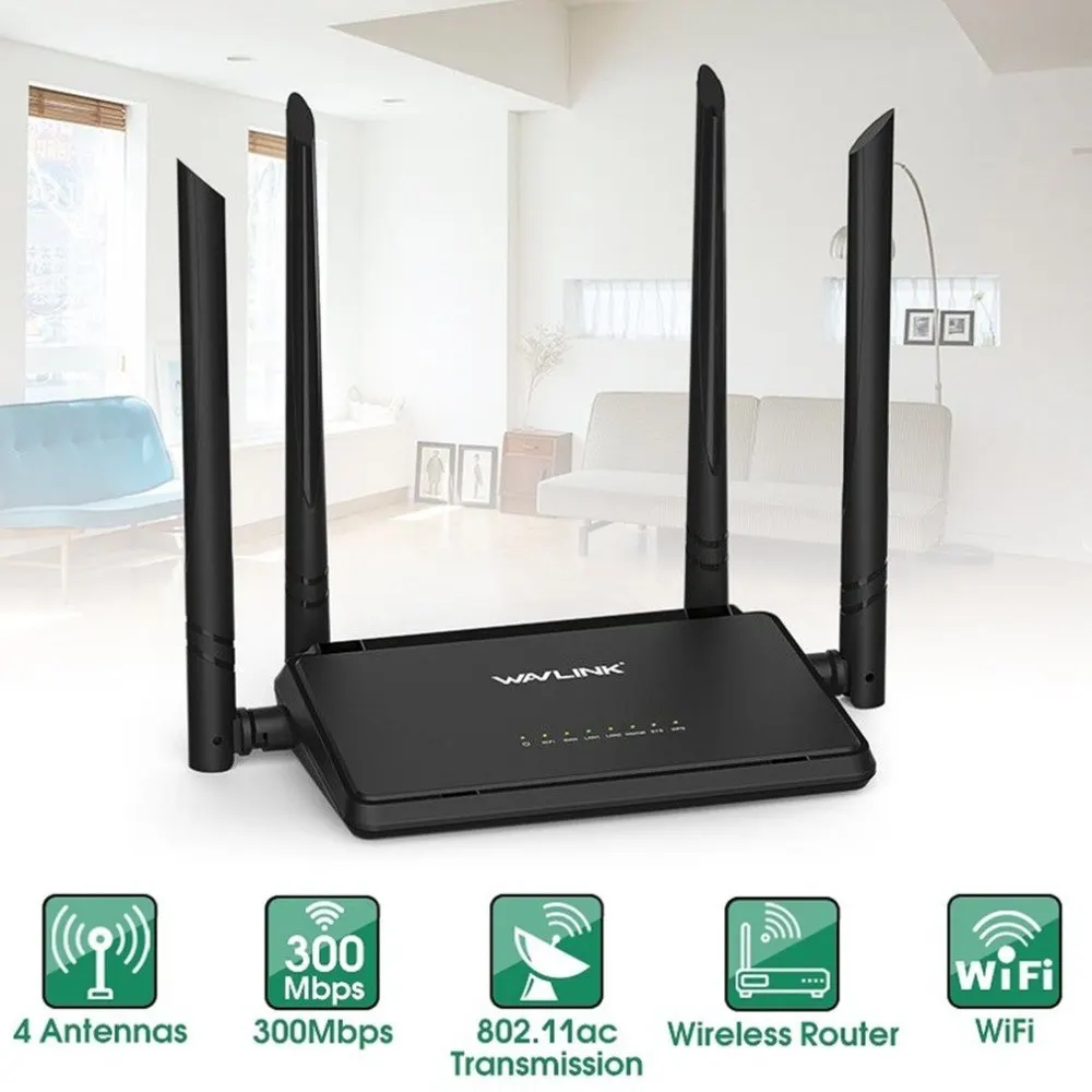 

Wavlink WS-WN529R2P 300Mbps 4 Aerials Router 802.11n 4x5dbi Smart WIFI Wireless Routers Repetidor High Power Amplifier