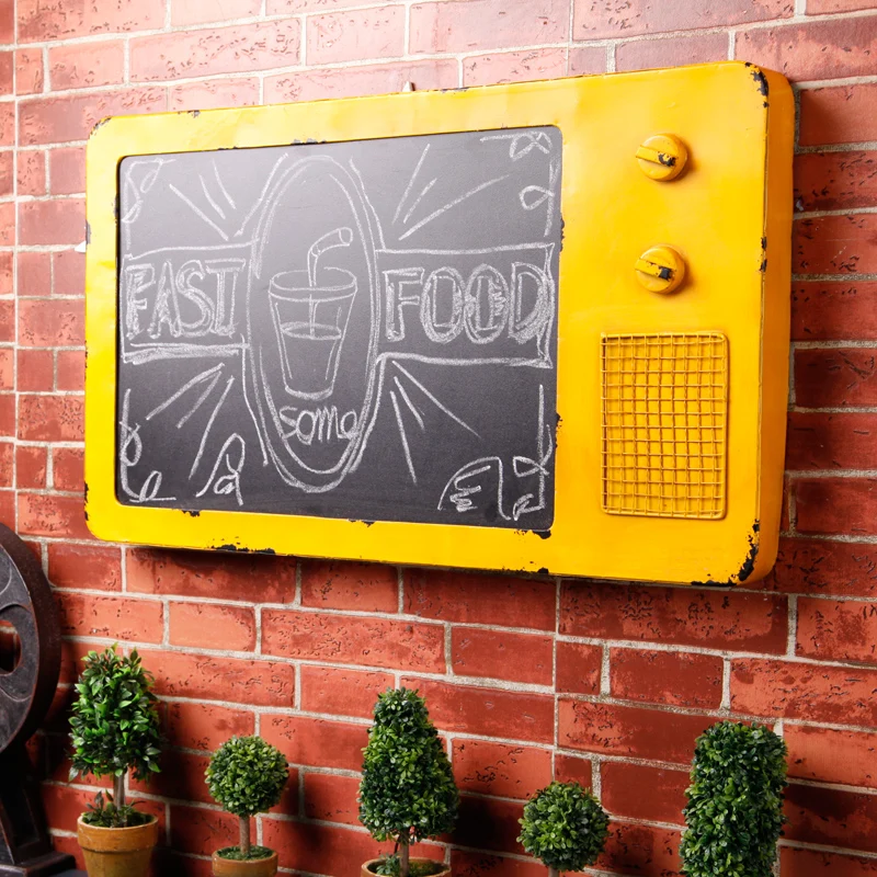 American retro small blackboard hanging wall decorations television