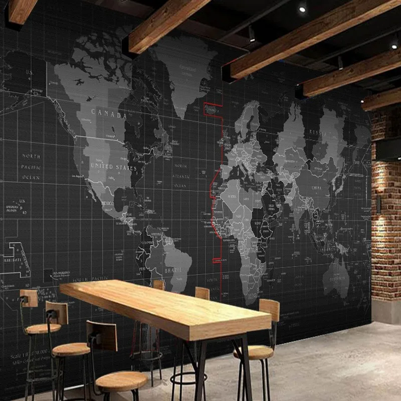 

Custom photo wallpaper Personality science world map mural background Entertainment Restaurant Decoration Custom Wallpaper