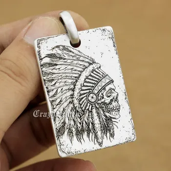925 Sterling Silver High Detail Deep Engraved Indian Chief Skull Dog Tag Mens Biker Rocker Punk 9X002 Just Pendant
925 Sterling Silver High Detail Deep Engraved Indian Chief Skull Dog Tag Mens Biker Rocker Punk 9X002 Just Pendant