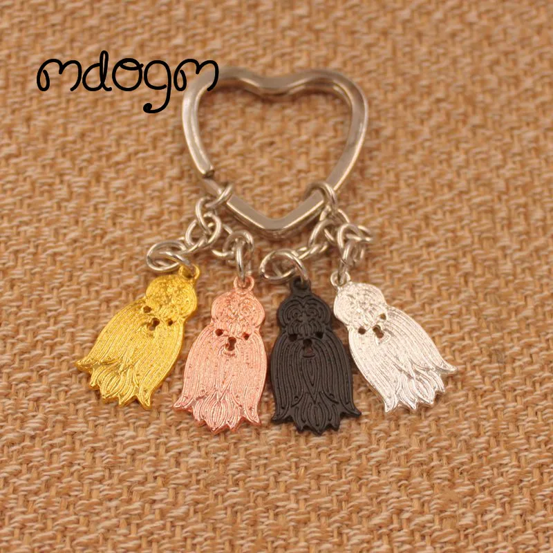 

2019 Cute Shih Tzu Dog Animal Gold Silver Plated Metal Pendant Keychain For Bag Car Women Men Girls Boys Love Jewelry K131