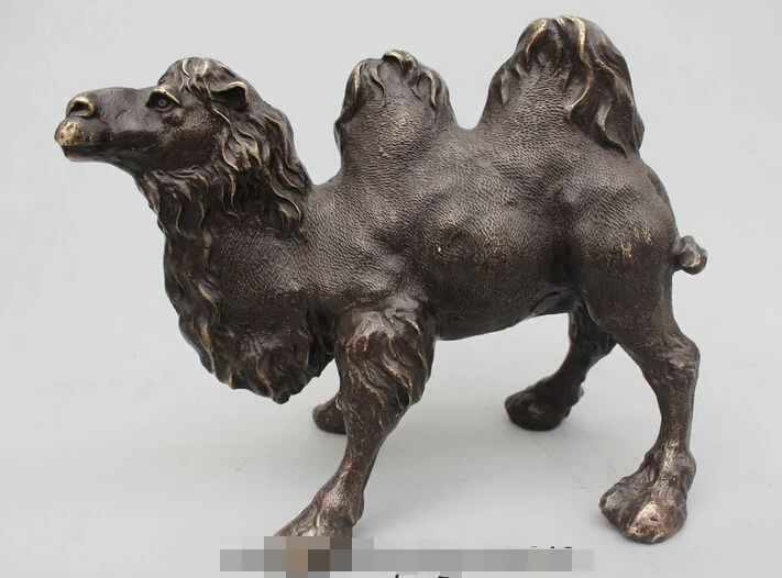 

JP S1151 12" Art sculpture Bronze Copper Feng Shui Lucky llama oont Bactrian camel Statue