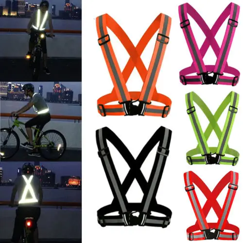 Adjustable High Visibility Safety Reflective Stripes Running Cycling