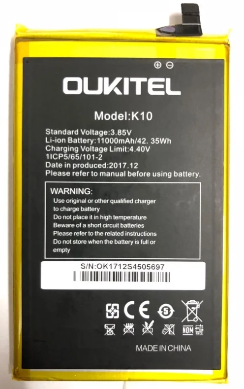 

Oukitel K10 Battery 100% Original Battery 100% Original 11000mAh Backup Battery Replacement For Oukitel K10 Mobile Phone