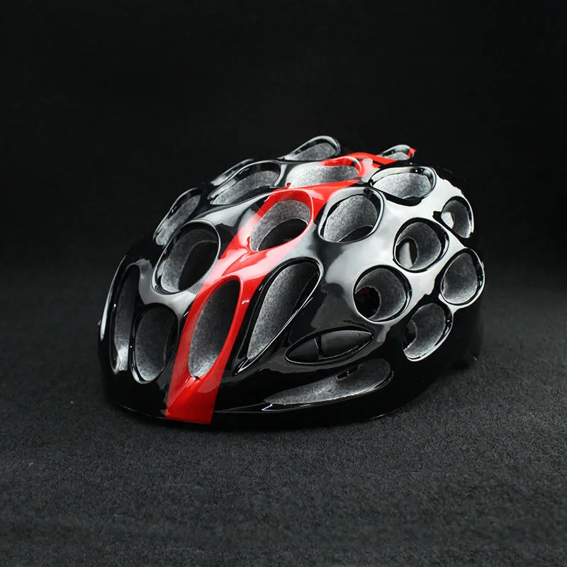 Велосипедный шлем ультралегкий MTB шоссейные велосипедные шлемы Мужские Женские EPS цельно-формованные велосипедные шлемы - Цвет: Bright black and red