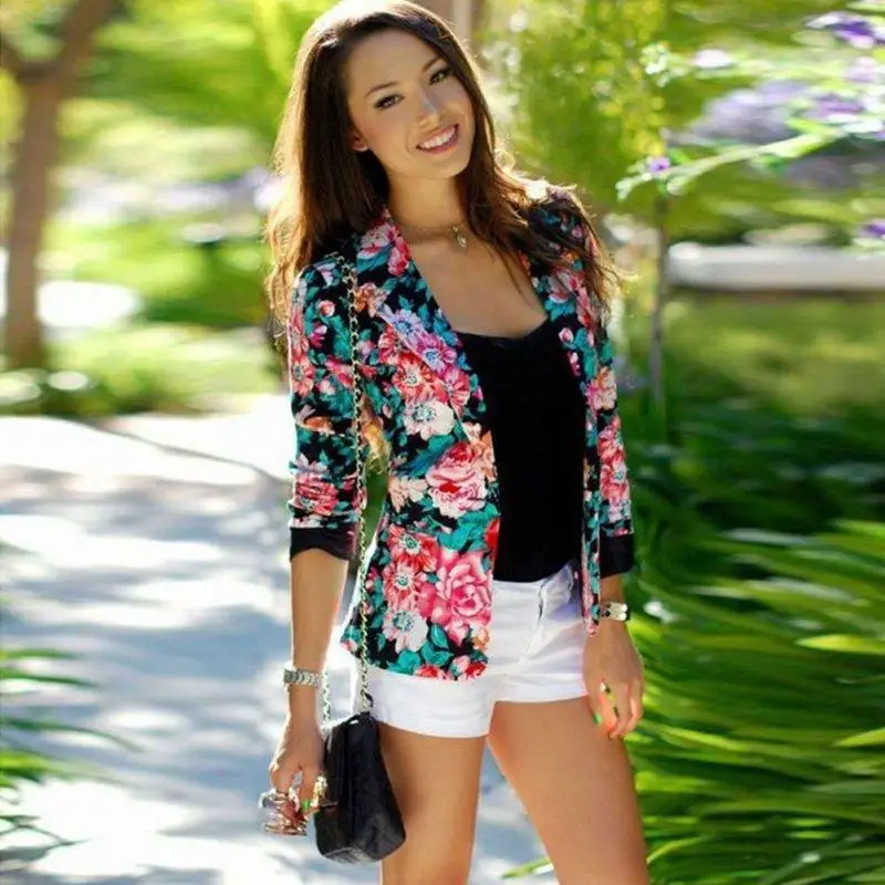 women's floral suit jackets