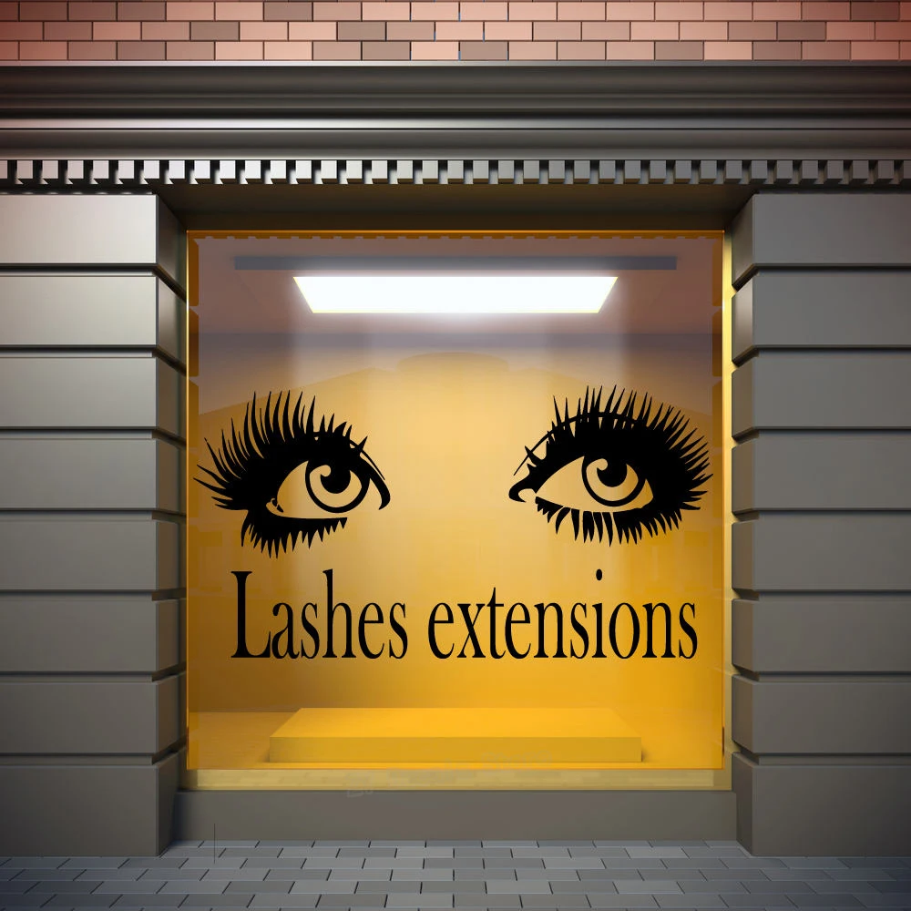 

Lashes Extensions Wall Stickers Eye Quote Eyelashes Eyebrows Brows Beauty Salon Wall Decor Decals Window Poster Make Up D121