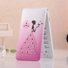 Разблокированный флип-телефон D11 с двумя sim-картами 1800 мА/ч для женщин, девушек, леди, милый светодиодный фонарик, поддержка мобильного телефона, русская клавиатура