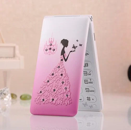 

Unlocked Flip Phone D11 Dual Sim 1800mah Card Women Girls Lady Cute Led Flashlight Cell Mobile Phone Support Russian keyboard