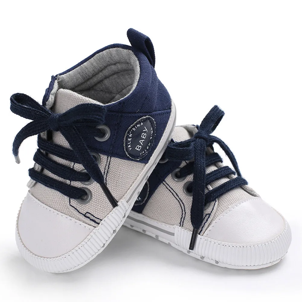 Тканевая обувь на шнуровке для новорожденных мальчиков и девочек; мягкая Нескользящая новая симпатичная обувь; Прямая доставка