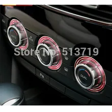 Dongzhen 3X автомобильный переключатель для кондиционера декоративные круглые кольцевые наклейки аксессуары для интерьера алюминиевая ручка отделка для Mazda Atenza