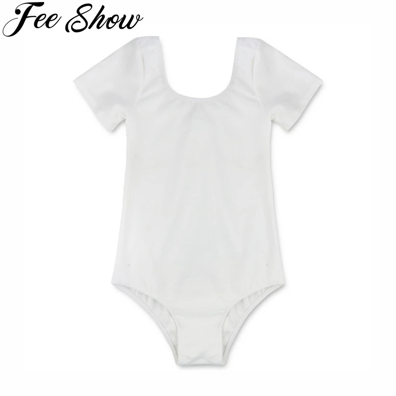 One Piece Toddler White Ballet Athletic Dance Dress Girls Ballet Cotton