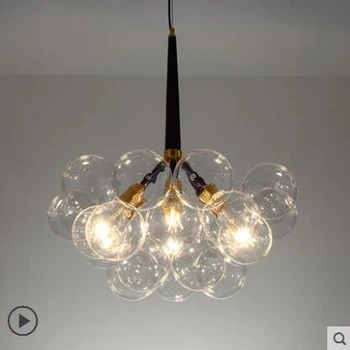 

Postmodern minimalist living room chandelier restaurant bedroom Nordic clothing store bubble glass ball chandelier children LED