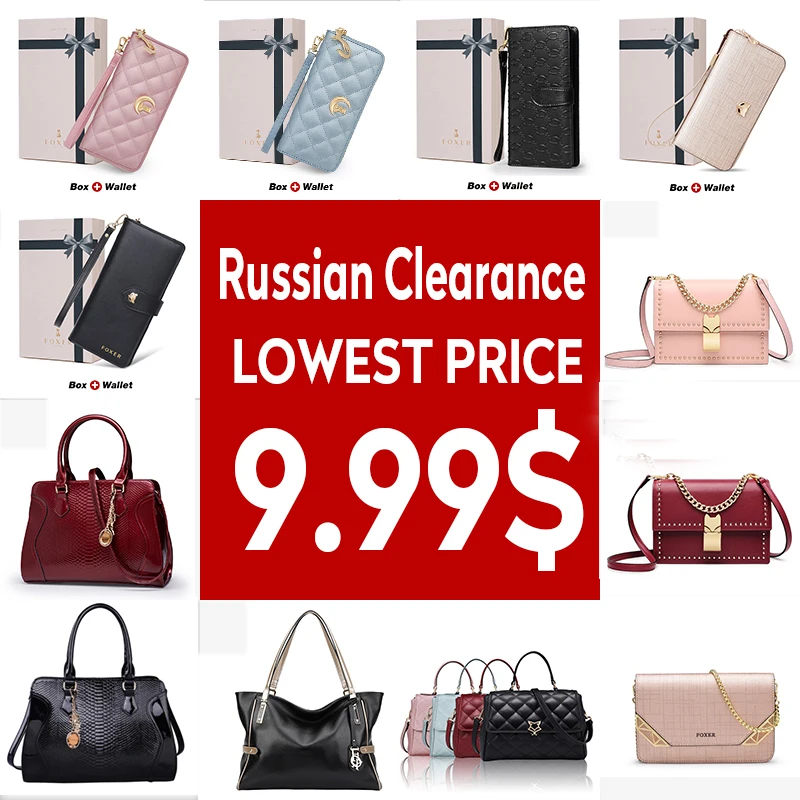 Big Deal  Clearance Sale FOXER Women Cow Leather Shoulder Bags Crossbody Handbags Small Clutch Bags Messenger