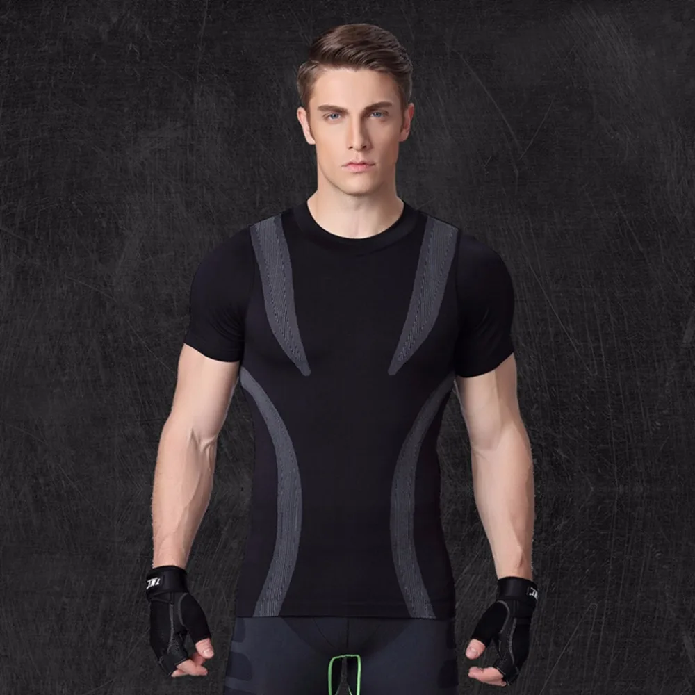 Muscle Man Compression Tight Gym Sport T Shirt Running Training Body