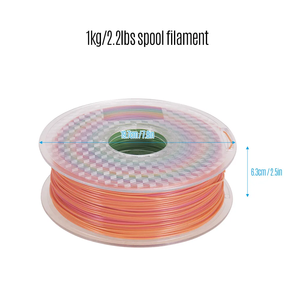 3D-принтеры PLA нити 1,75 мм разноцветное Цвет градиент Синтетическая нить 1кг/2.2lbs катушки 11c Комбинации смешанные Цвет объемного звука