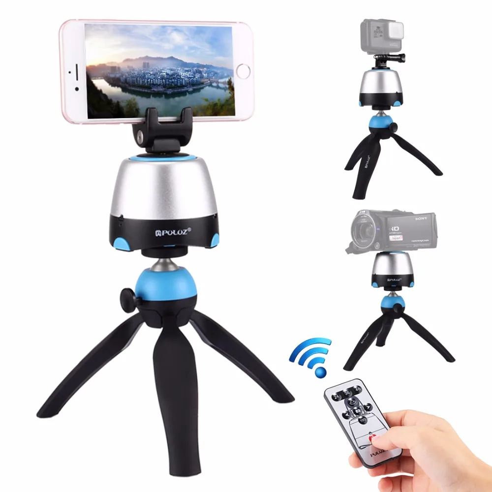 

New Arrival 3 in 1 Mini Tripod with 360 Rotation Panoramic selfie Robot Gimbal for Phones Gopro Cameras DSLR +Remote Controller